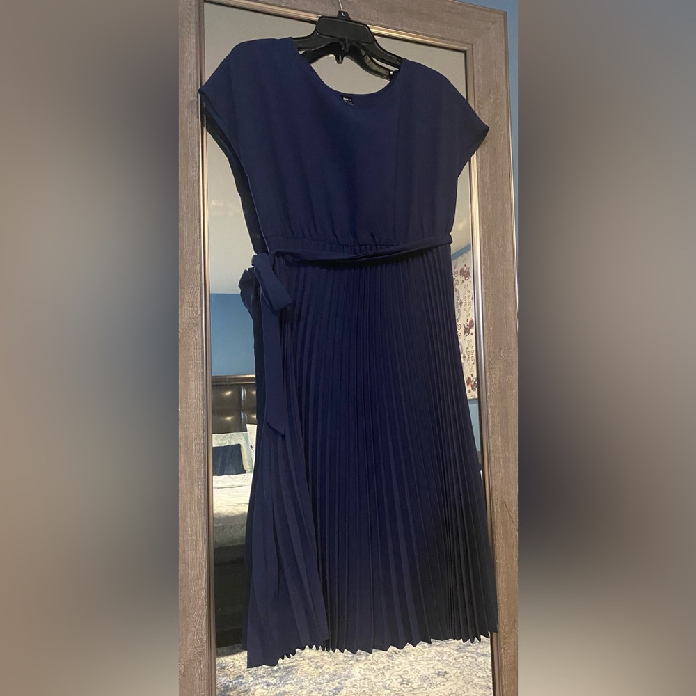 SHEIN Navy Blue Maxi Dress with Pleats